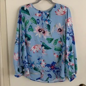 H&M Floral Blue Blouse XL
